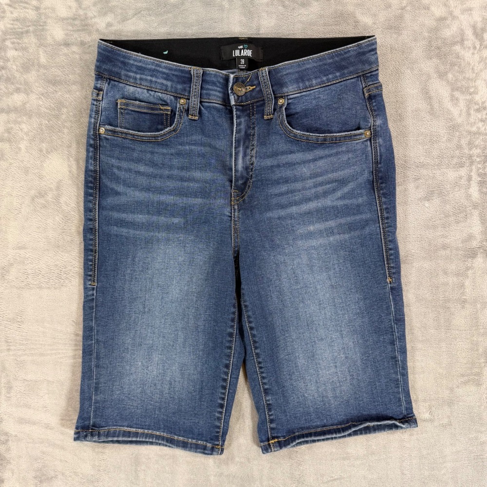 LuLaRoe Bermuda Denim Shorts Women's Size 28 Blue Jean Shorts
